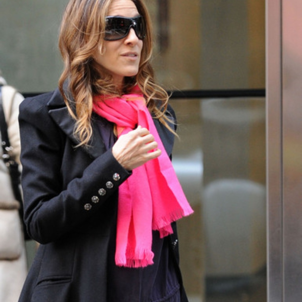 Hot pink reversible Pashmina